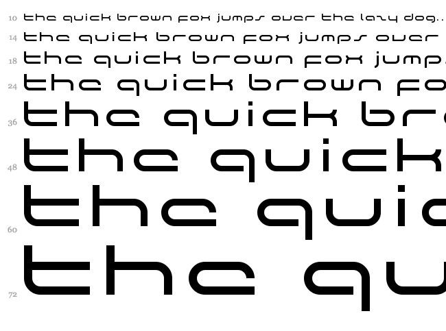 The Rush font waterfall
